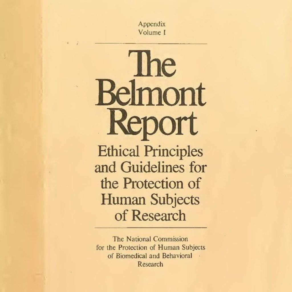 Cover of The Belmont Report publication