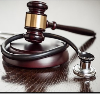 Stethoscope and gavel